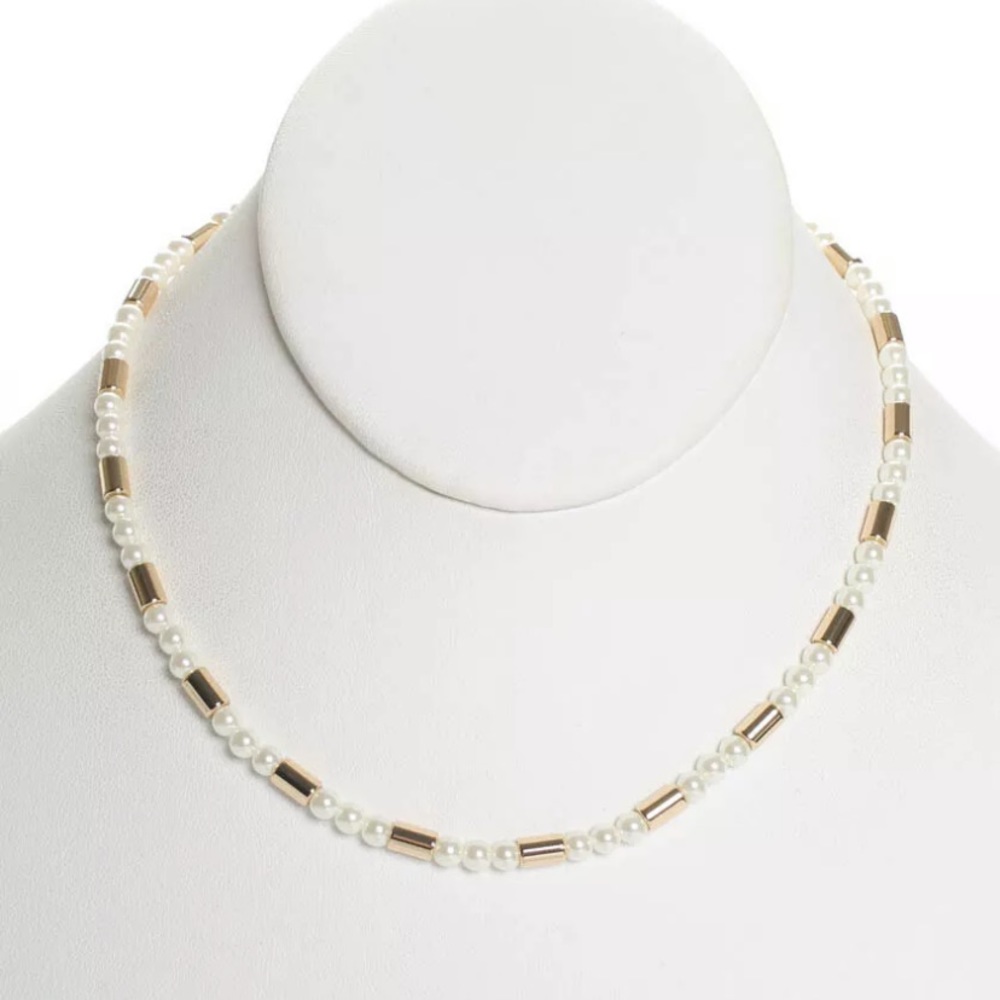 Roxanne Assoulin On Glass Pearl Necklace Golden - Picture 4 of 5